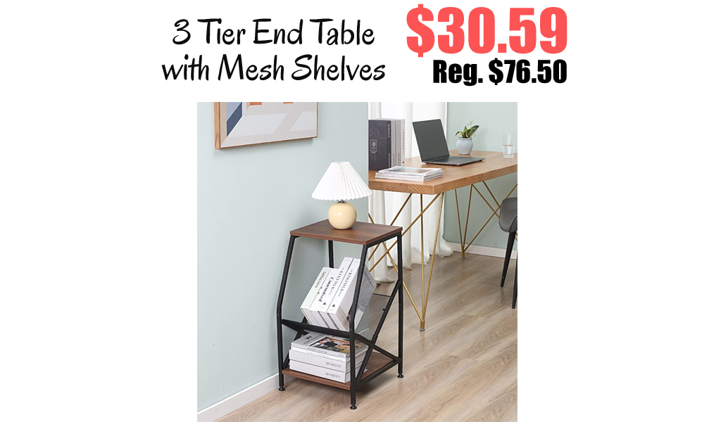 3 Tier End Table with Mesh Shelves Only $30.59 Shipped on Amazon (Regularly $76.50)