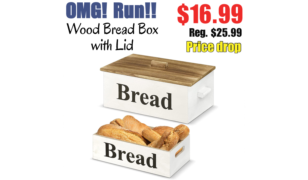 Wood Bread Box with Lid Only $16.99 Shipped on Amazon (Regularly $25.99)