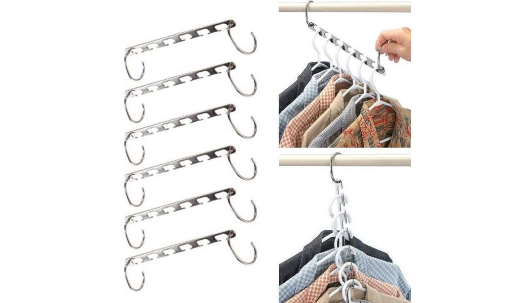2/4/6/8/10pcs Magic Clothes Hangers Hanging Chain Metal