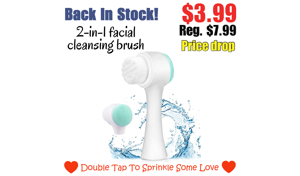 2-in-1 facial cleansing brush Only $3.99 Shipped on Amazon (Regularly $7.99)