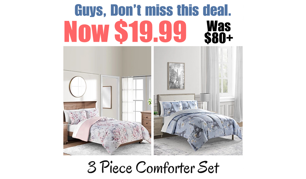 3 Piece Comforter Set Only $19.99 on Macys.com (Regularly $80+)