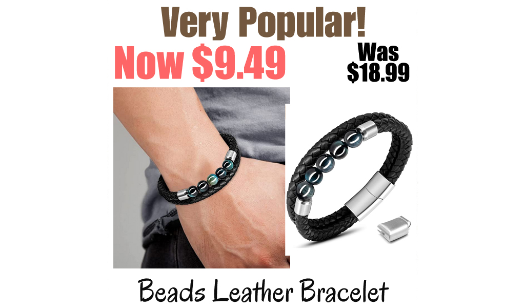 Beads Leather Bracelet Only $9.49 Shipped on Amazon (Regularly $18.99)