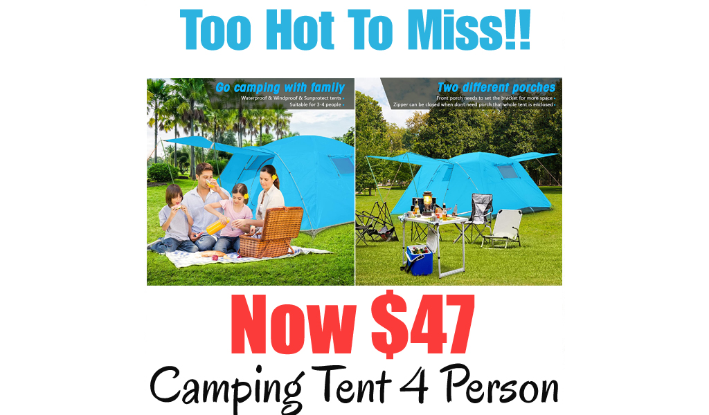 Camping Tent 4 Person Only $47 Shipped on Amazon (Regularly $78.99)