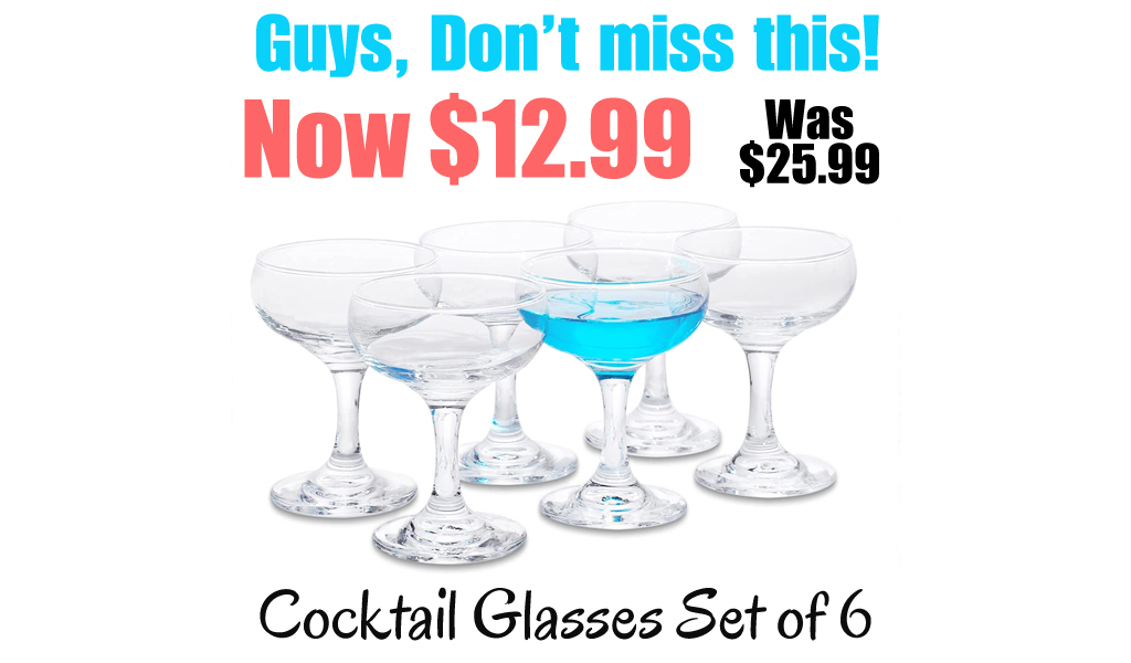 Cocktail Glasses Set of 6 Only $12.99 Shipped on Amazon (Regularly $25.99)