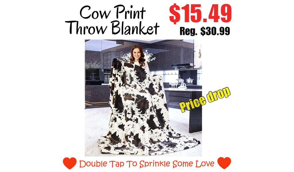 Cow Print Throw Blanket Only $15.49 Shipped on Amazon (Regularly $30.99)
