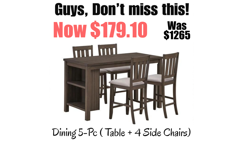 Dining 5-Pc ( Table + 4 Side Chairs) Only $179.10 on Macys.com (Regularly $1,265)