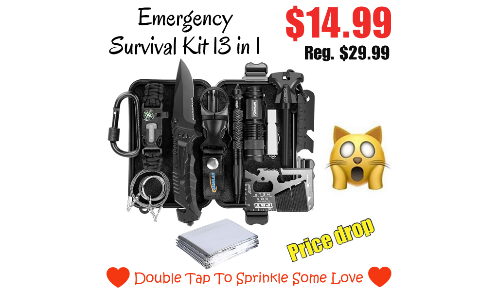 Emergency Survival Kit 13 in 1 Only for $14.99 on Amazon (Regularly $29.99)