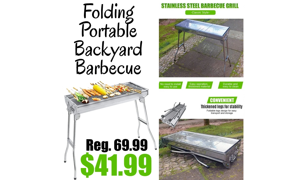 Folding Portable Backyard Barbecue for $41.99 on Amazon (Regularly $69.99)