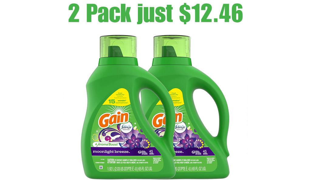 Gain + Aroma Boost Liquid Laundry Detergent - 2 Pack Only $12.46 Shipped on Amazon