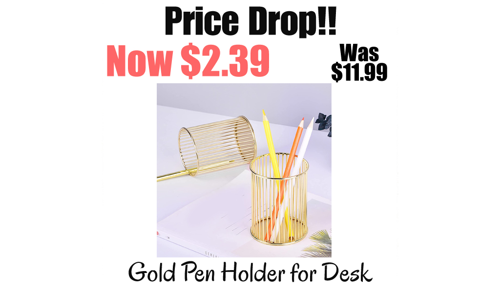Gold Pen Holder for Desk Only $2.39 Shipped on Amazon (Regularly $11.99)