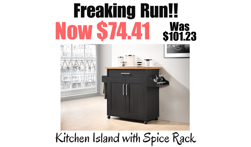 Kitchen Island with Spice Rack Only $74.41 on Amazon (Regularly $101.23)