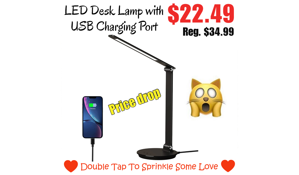 LED Desk Lamp with USB Charging Port Only $22.49 Shipped on Amazon (Regularly $34.99)