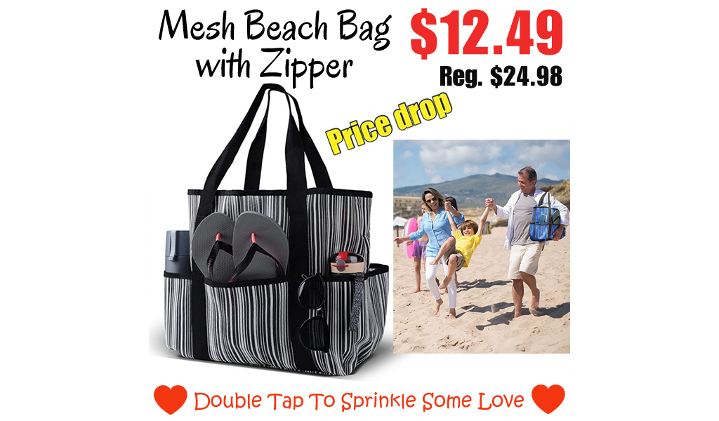 Mesh Beach Bag with Zipper Only $12.49 Shipped on Amazon (Regularly $24.98)