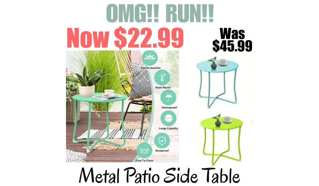Metal Patio Side Table Only $22.99 Shipped on Amazon (Regularly $45.99)