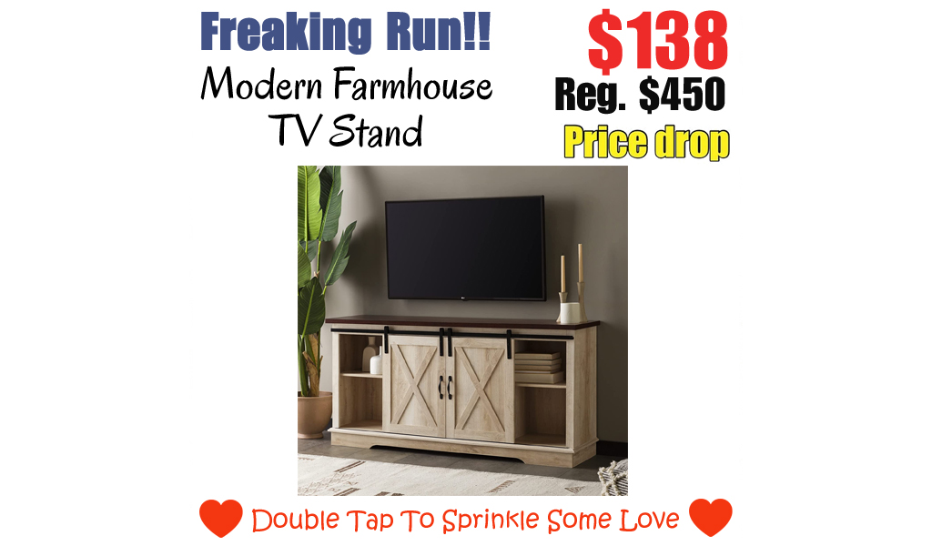 Modern Farmhouse TV Stand Only $138 Shipped on Amazon (Regularly $450)
