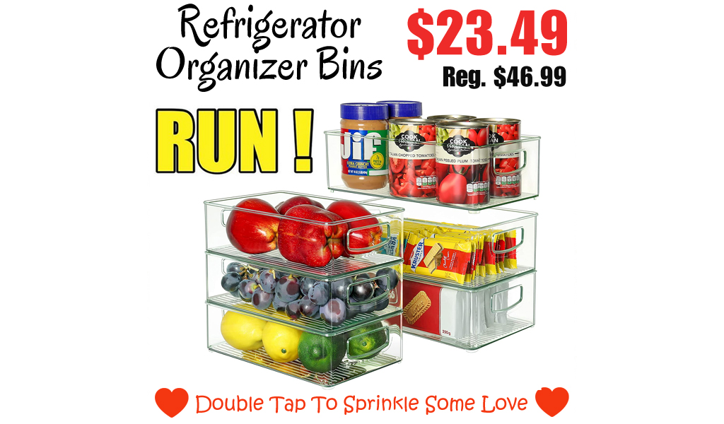 Refrigerator Organizer Bins Only for $23.49 on Amazon (Regularly $46.99)