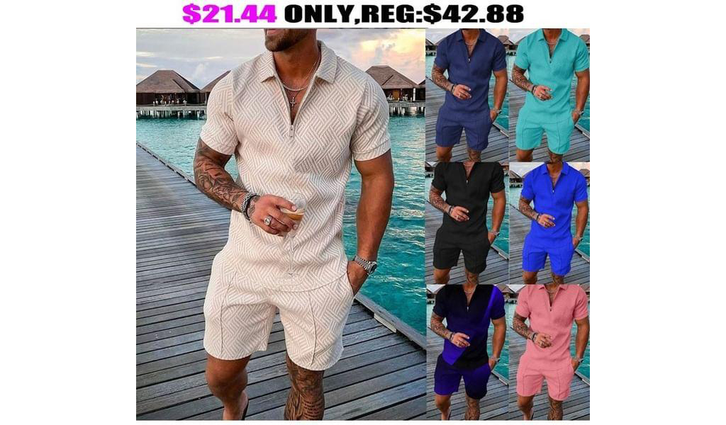 Suit Lapel Short Sleeve Pullover Casual Men's POLO Shirt+FREE SHIPPING