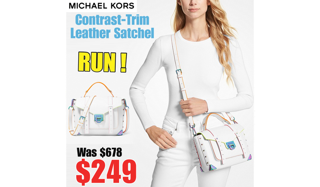 Michael Kors Manhattan Medium Contrast-Trim Leather Satchel Only $249 Shipped (Regularly $678)