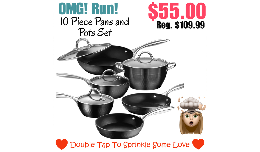 10 Piece Pans and Pots Set Only $55.00 Shipped on Amazon (Regularly $109.99)
