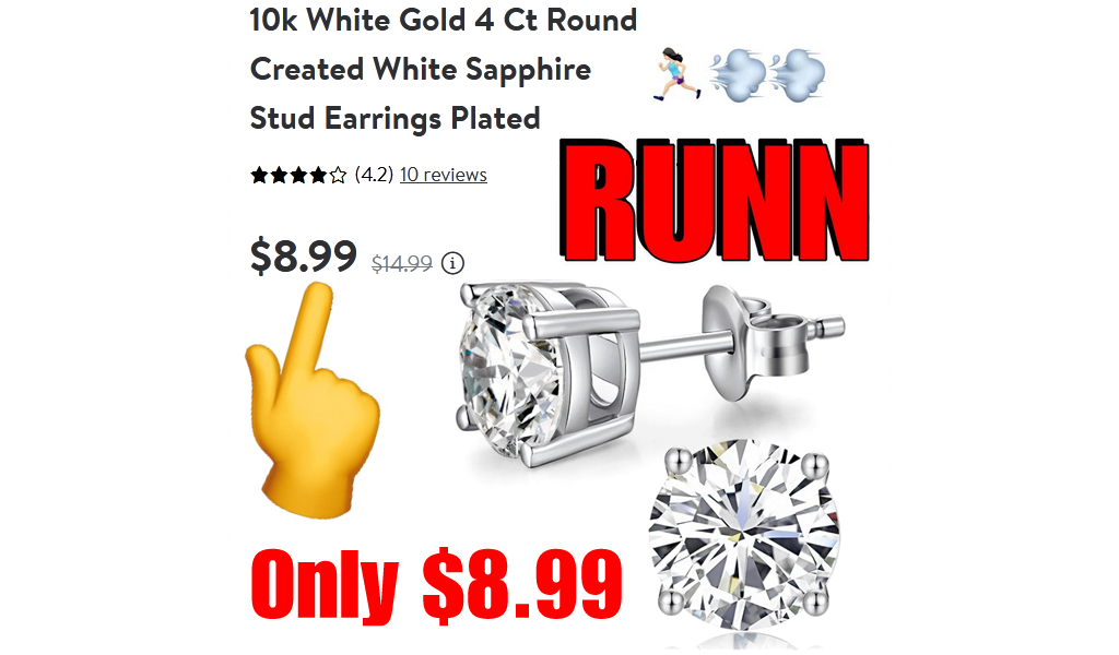 10k White Gold 4 Ct Stud Earrings Only $8.99 Shipped on Walmart.com (Regularly $14.99)