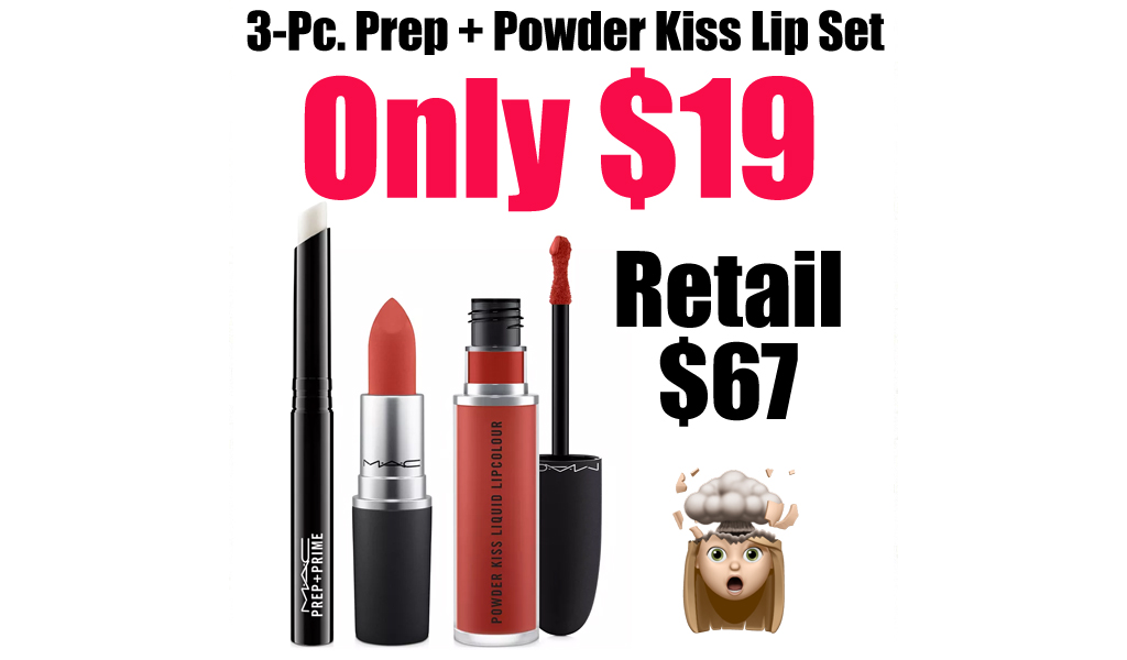 3-Pc. Prep + Powder Kiss Lip Set Only $19.75 on Macys.com (Regularly $67)