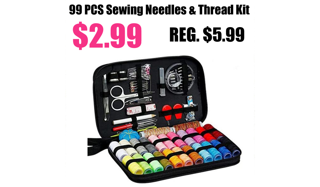 99 PCS Sewing Needles & Thread Kit Only $2.99 Shipped on Amazon (Regularly $5.99)