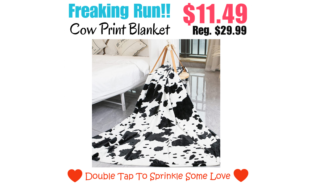 Cow Print Blanket Only $11.49 Shipped on Amazon (Regularly $29.99)