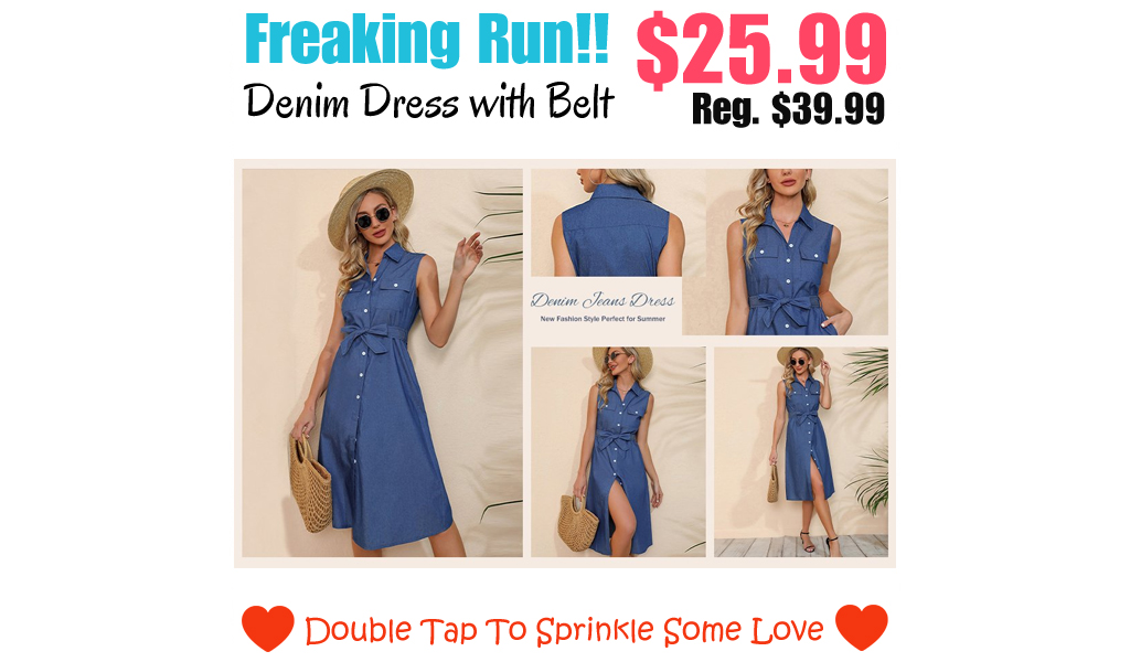 Denim Dress with Belt Only $25.99 Shipped on Amazon (Regularly $39.99)