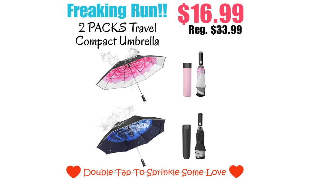 2 PACKS Travel Compact Umbrella Only $16.99 Shipped on Amazon (Regularly $33.99)
