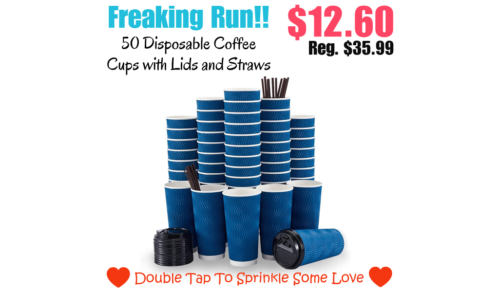 50 Disposable Coffee Cups with Lids and Straws Only $12.60 Shipped on Amazon (Regularly $35.99)