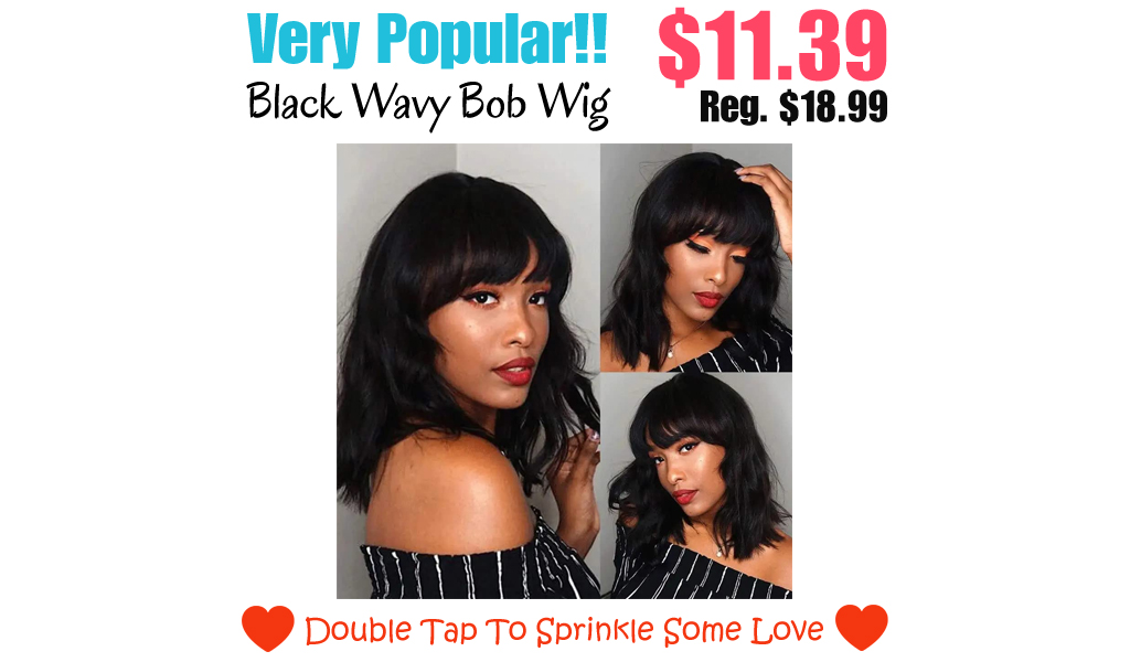 Black Wavy Bob Wig Only $11.39 Shipped on Amazon (Regularly $18.99)