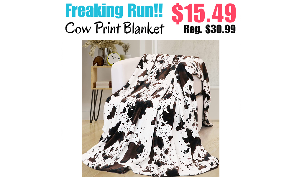 Cow Print Blanket Only $15.49 Shipped on Amazon (Regularly $30.99)