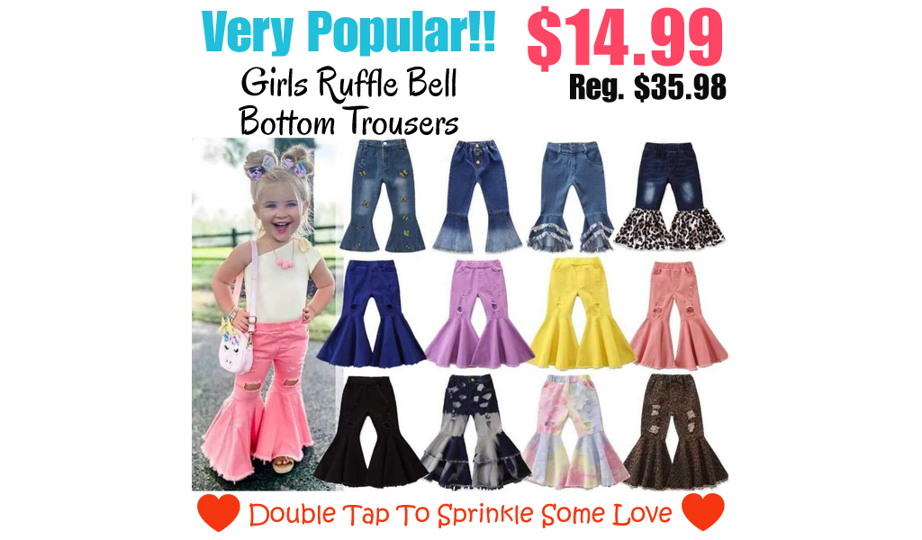 Girls Ruffle Bell Bottom Trousers Only $14.99 Shipped on Amazon (Regularly $35.98)