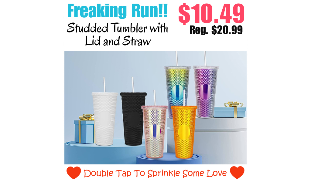 Studded Tumbler with Lid and Straw Only $10.49 Shipped on Amazon (Regularly $20.99)