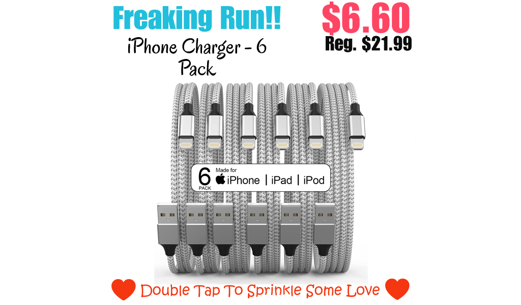iPhone Charger - 6 Pack Only $6.60 Shipped on Amazon (Regularly $21.99)