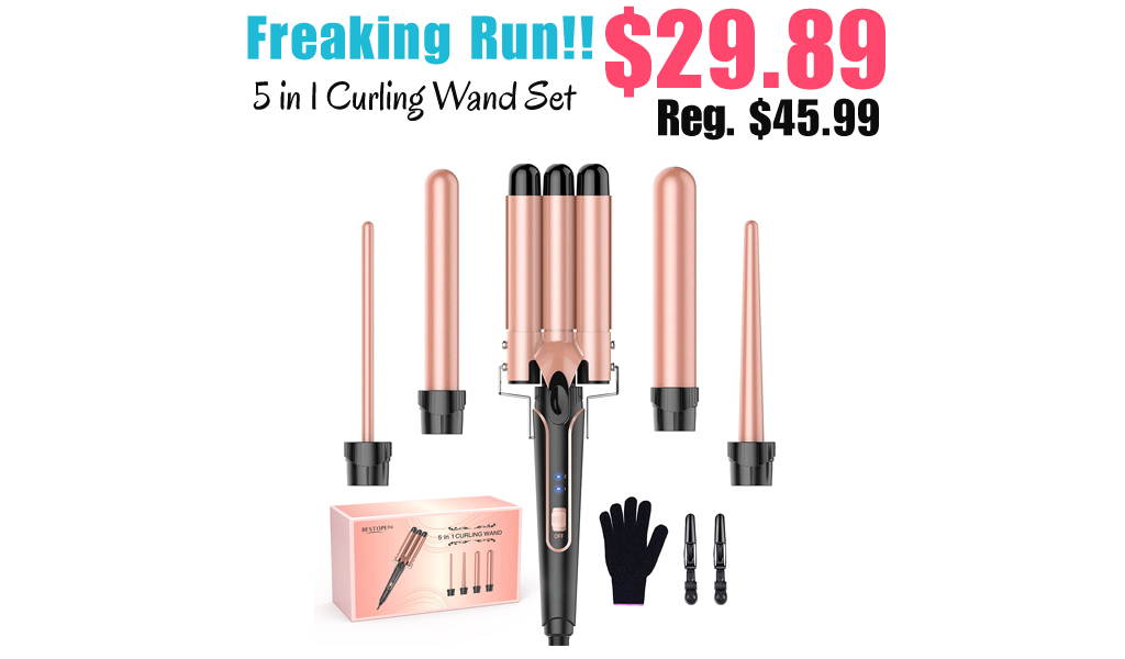 5 in 1 Curling Wand Set Only $29.89 Shipped on Amazon (Regularly $45.99)