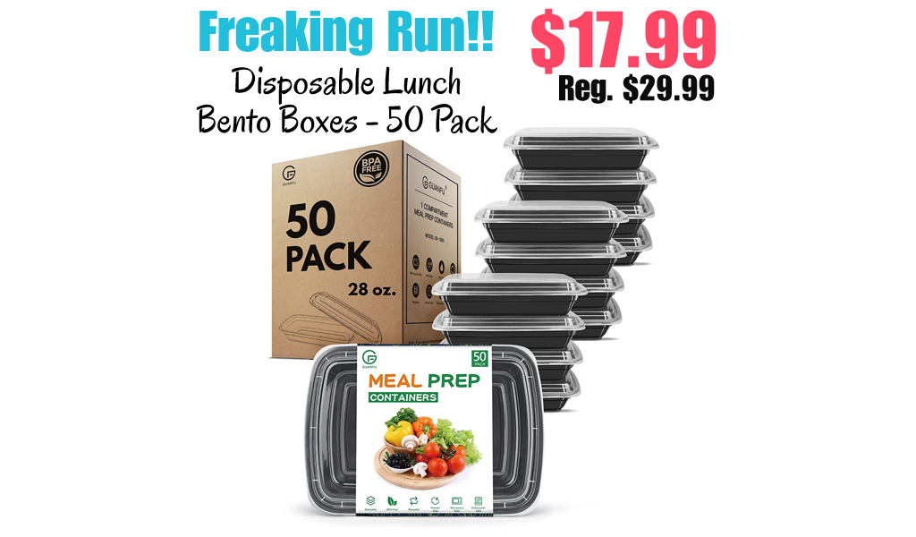 Disposable Lunch Bento Boxes - 50 Pack Only $17.99 Shipped on Amazon (Regularly $29.99)