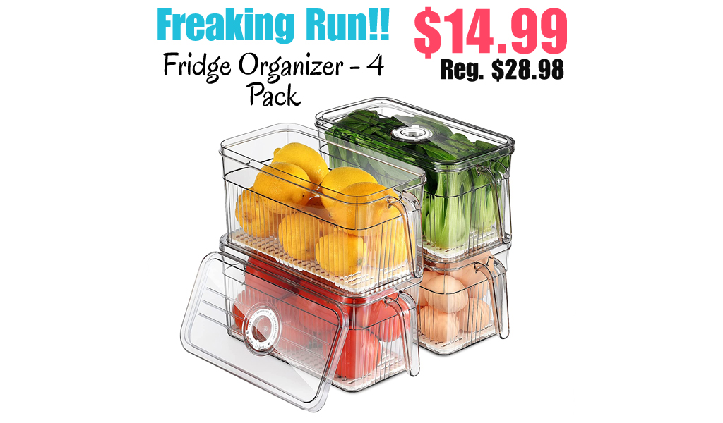 Fridge Organizer - 4 Pack Only $14.99 Shipped on Amazon (Regularly $28.98)
