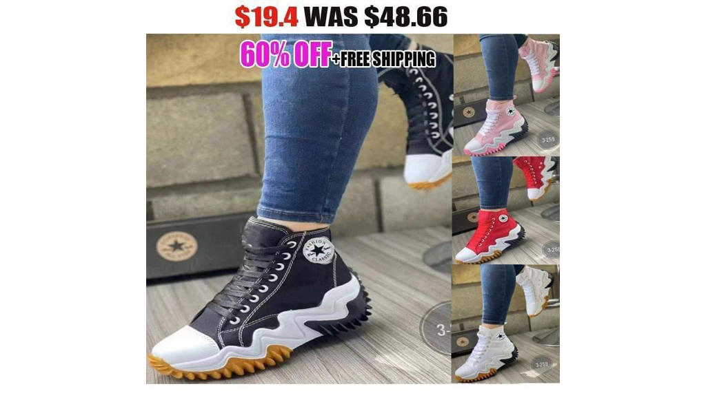 Light Weight Canvas Platform Shoes With High Tops Breathable Fashion Casual Lace-Up