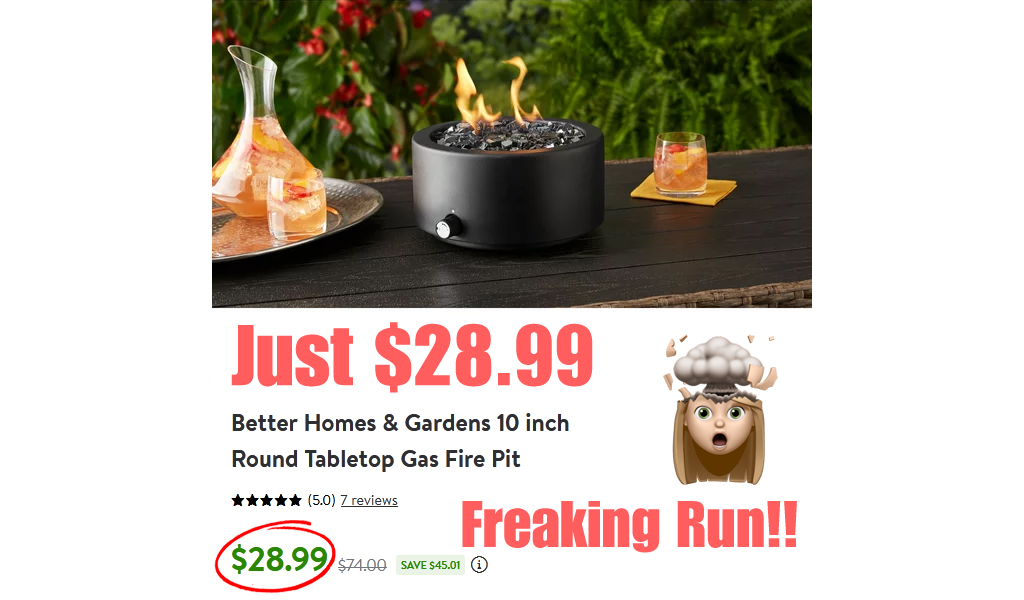 Round Tabletop Gas Fire Pit Only $28.99 Shipped on Walmart.com (Regularly $74)