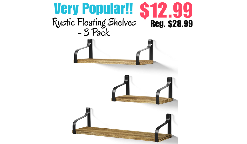 Rustic Floating Shelves - 3 Pack Only $12.99 Shipped on Amazon (Regularly $28.99)