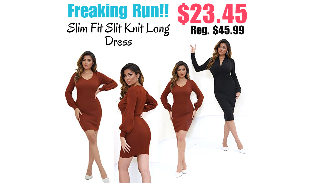 Slim Fit Slit Knit Long Dress Only $23.45 Shipped on Amazon (Regularly $45.99)
