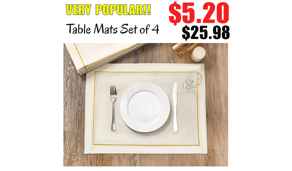 Table Mats Set of 4 Only $5.20 Shipped on Amazon (Regularly $25.98)