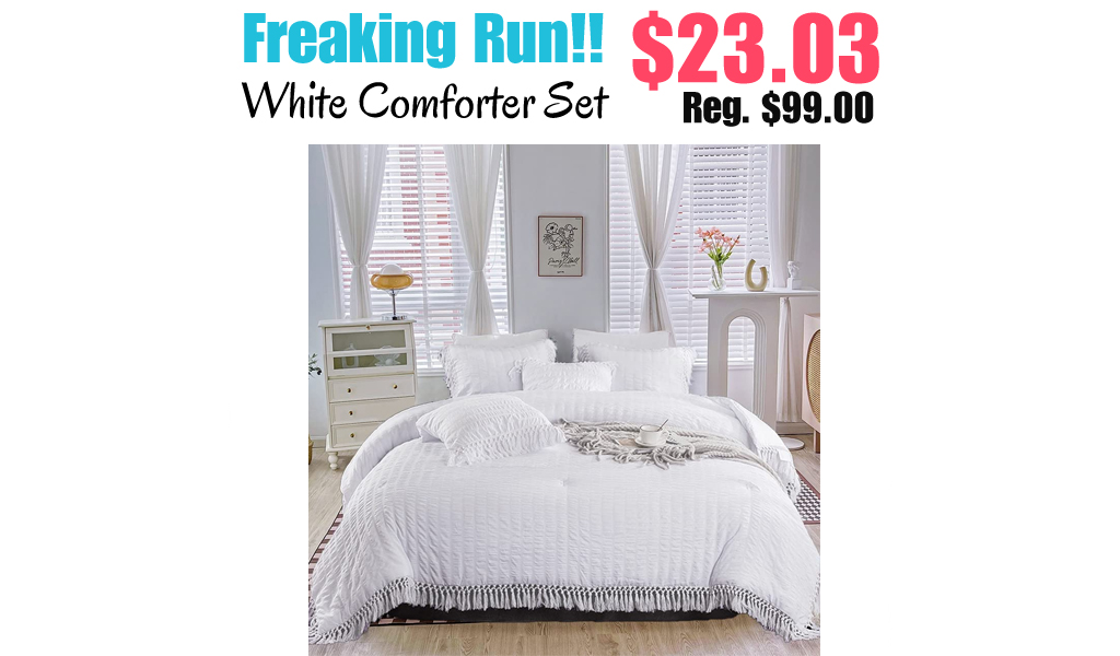 White Comforter Set Only $23.03 Shipped on Amazon (Regularly $99.00)