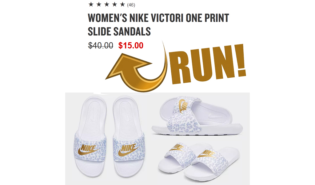 Women's Nike Slides Only $15.00 on finishline.com (Regularly $40.00)
