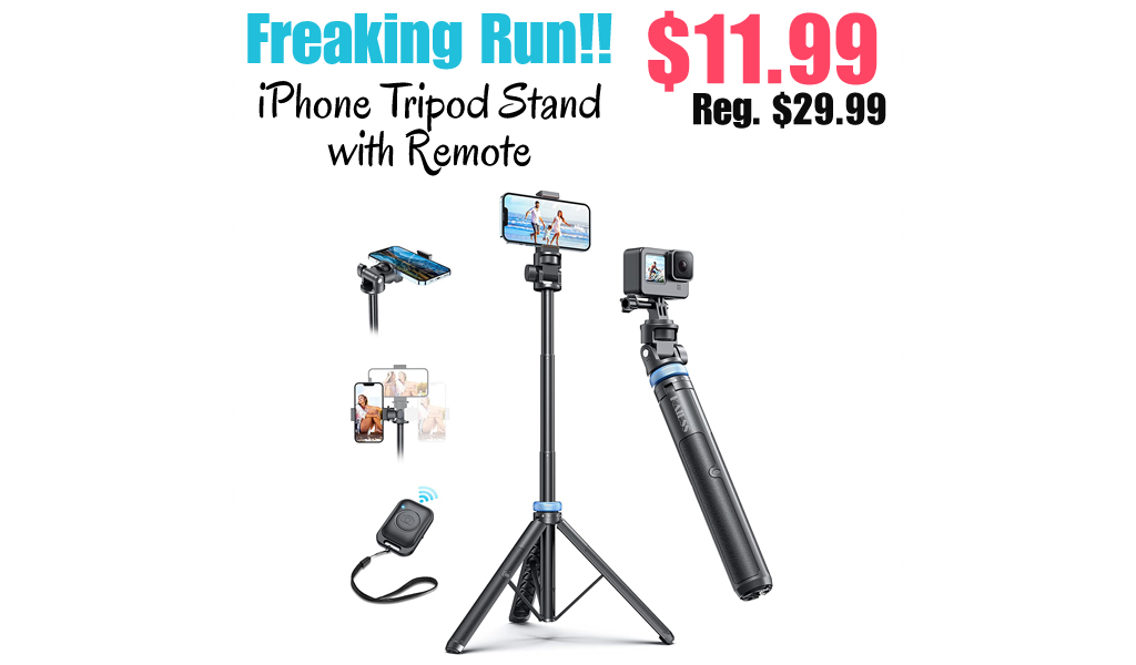 iPhone Tripod Stand with Remote Only $11.99 Shipped on Amazon (Regularly $29.99)
