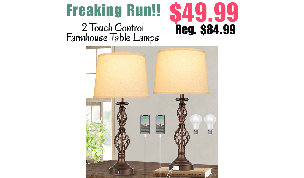 2 Touch Control Farmhouse Table Lamps Only $49.99 Shipped on Amazon (Regularly $84.99)