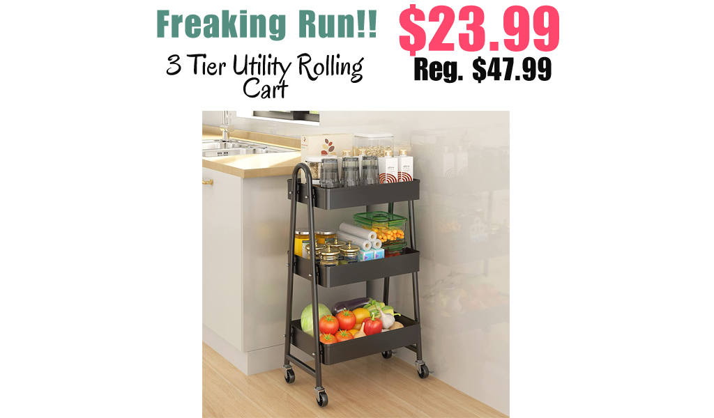 3 Tier Utility Rolling Cart Only $23.99 Shipped on Amazon (Regularly $47.99)