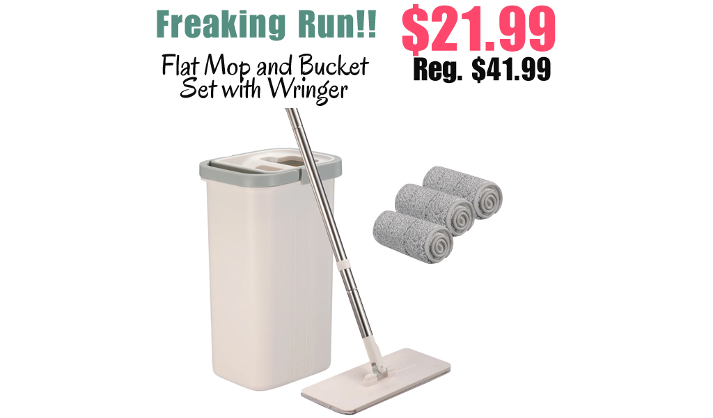 Flat Mop and Bucket Set with Wringer Only $21.99 (Regularly $41.99)