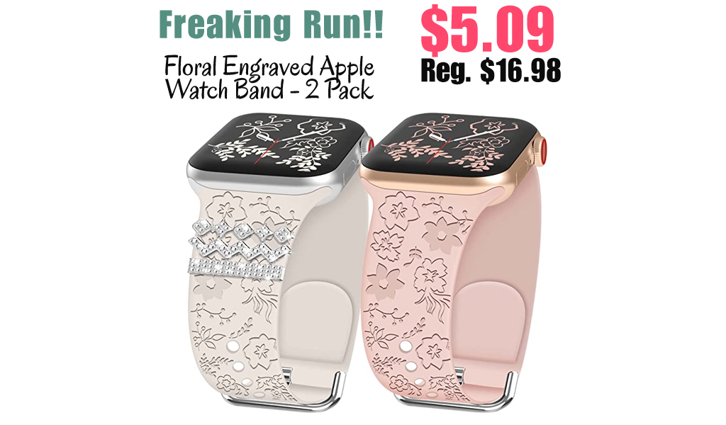 Floral Engraved Apple Watch Band - 2 Pack Only $5.09 Shipped on Amazon (Regularly $16.98)